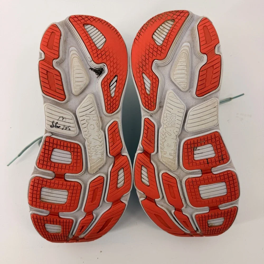 Hoka One One Bondi 7 Running Shoes Womens 10.5 D Wide Blue Orange 1110531 BFBG
